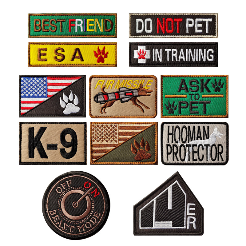 Army Dog Rescue Dog Harness Tags K9 Harness Collar Label Sticker Patch