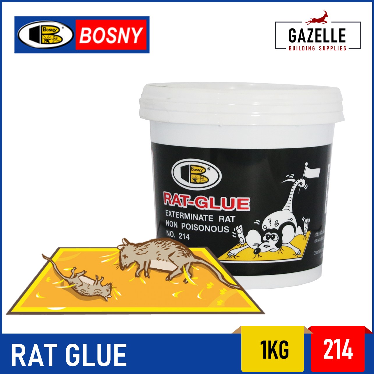 Bosny Rat Glue Rodent Control Mouse Trap 400G / 1KG / 3.5KG Lazada PH