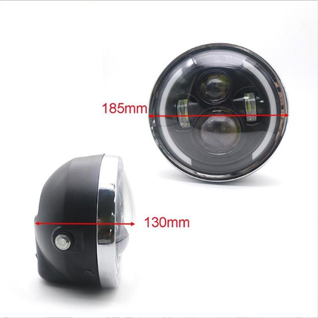 Motorcycle 7/7.5 Inch Headlight Round LED Headlamp Projection Moto Head ...