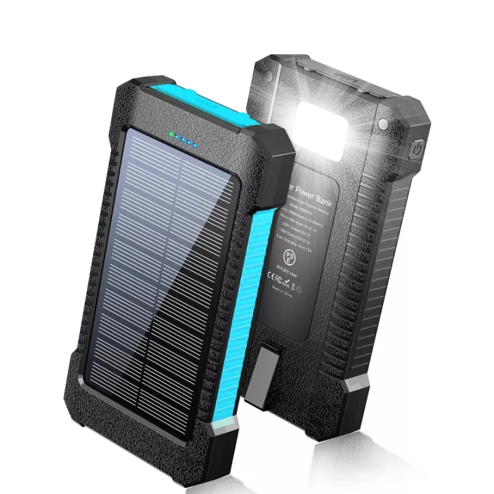 100 Original 100000MAH Solar Power Bank Mobile Phones Cable Led Light Powerbank Solar Charger