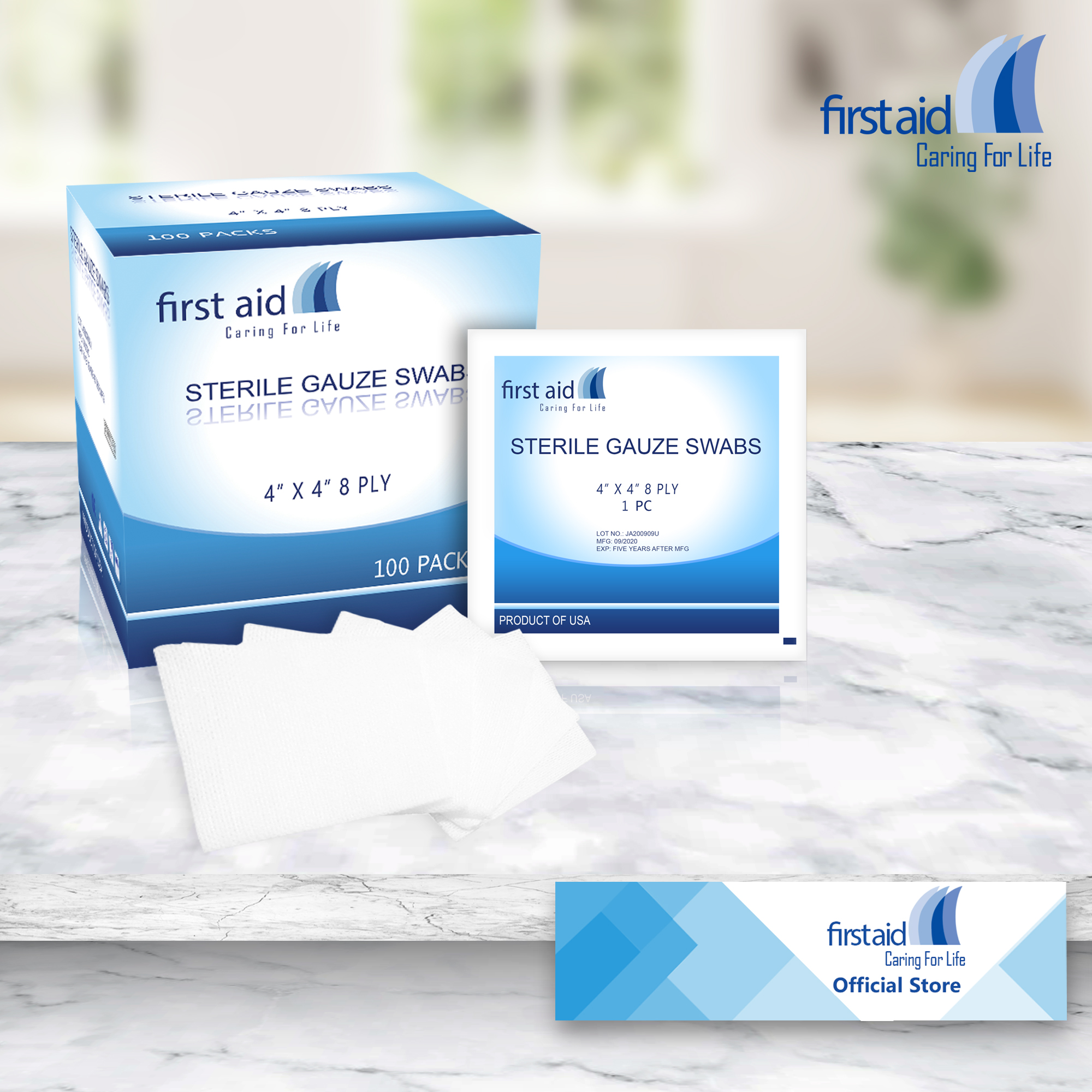 First Aid Sterile Gauze Pads 100pcs 4x4 8Ply (Single Pack) Lazada PH