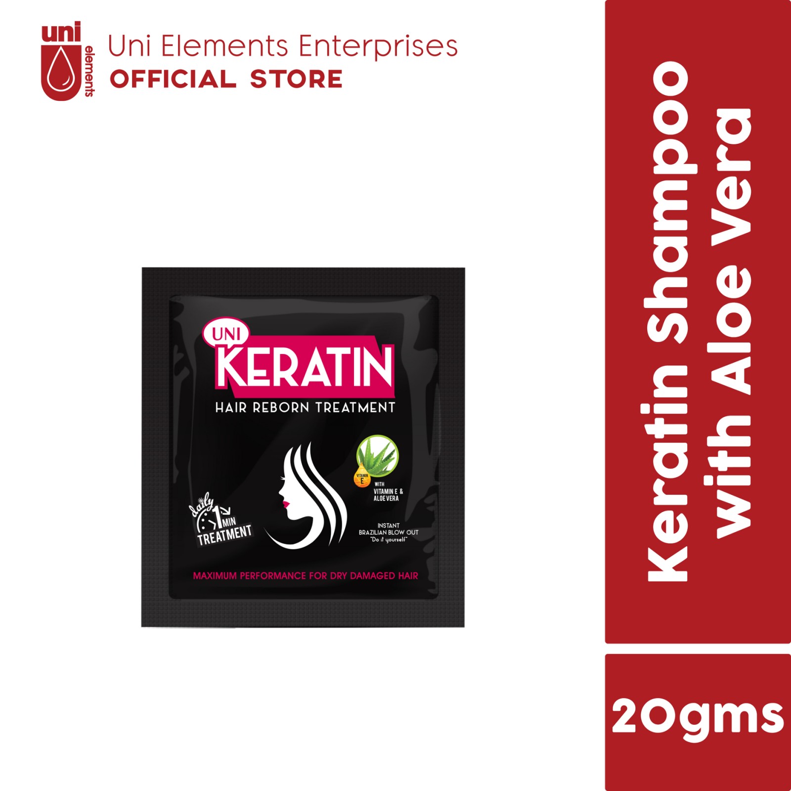 Uni Keratin Hair Treatment with Aloe Vera and Vitamin E (12