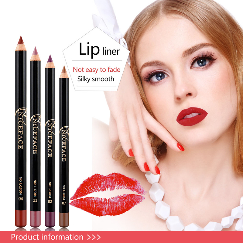 12 Colors Lip Pencils Matte Lipliner Waterproof Smooth Colorful Silk Nude Lipstick Pen Long Lasting Pigments Lip Makeup ZenababyShop