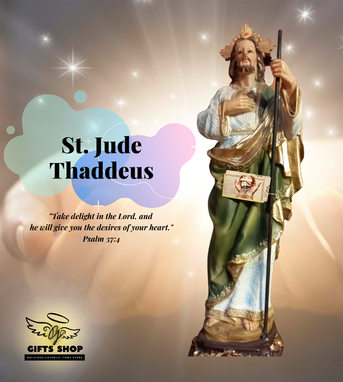 Saint Jude Thaddeus of the Helpless Statue (11in.) Religious Catholic