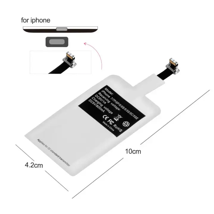 Qi Wireless Charger Receiver For I Phone 7 6 6s Plus 5s Type C