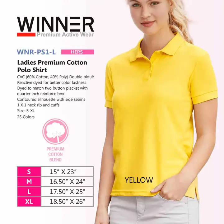 ladies yellow polo shirt