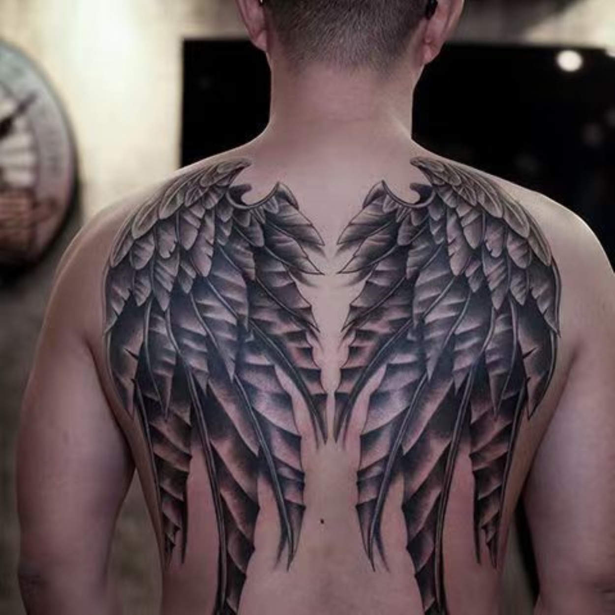 Cross Demon Wings Tattoo Graphic · Creative Fabrica