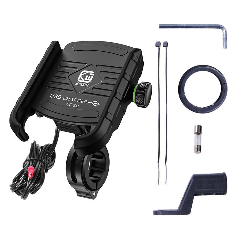 ✩✫✬ Motorcycle Mobile Phone Holder Stand Mount for Moto Motorbike Cell Phone GPS Support with Waterproof QC 3.0 USB Charger ✬✫✩