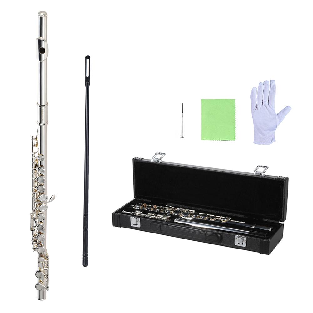 High Quality Flute Cupronickel Silver Plated 16 Closed Holes C Key with
