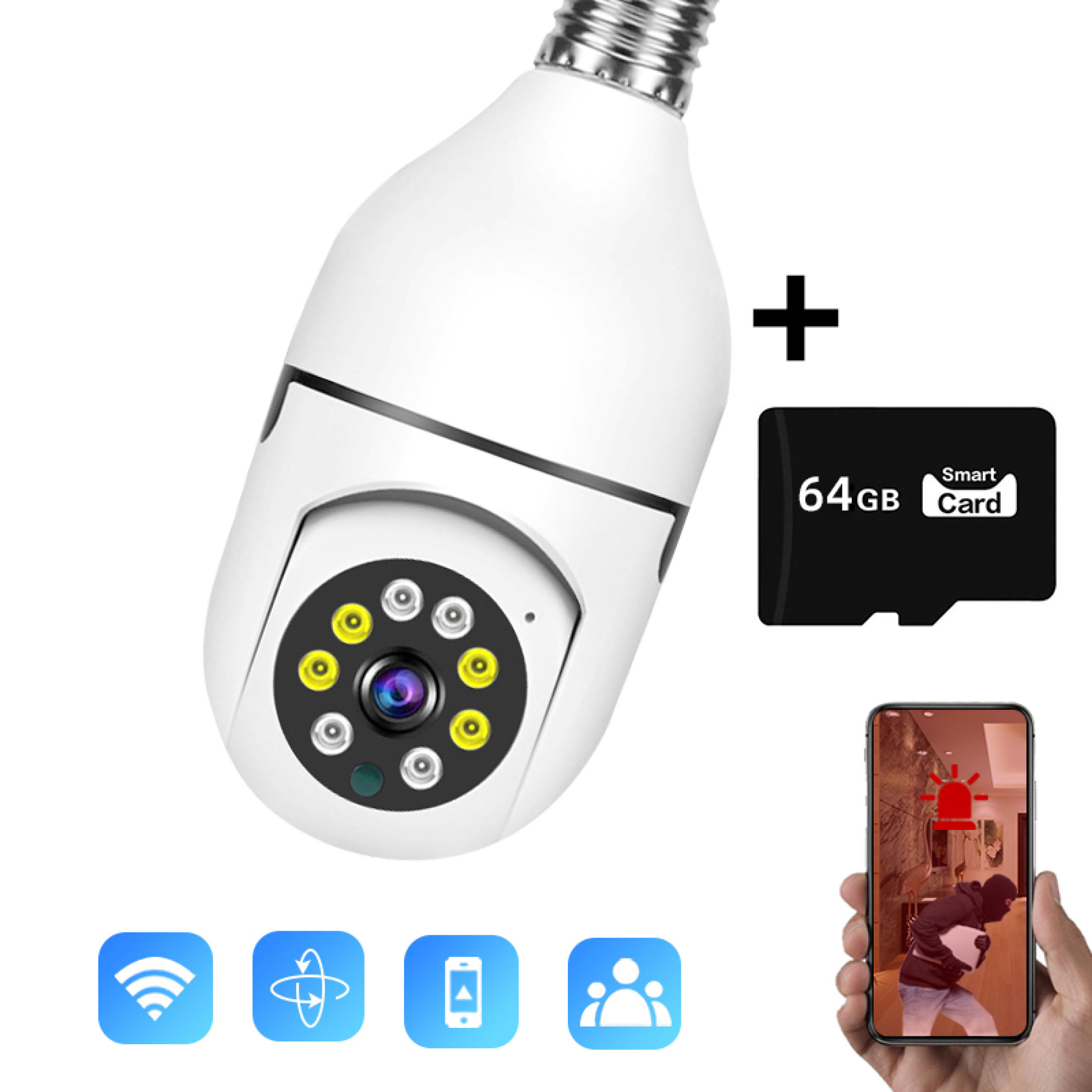 【Original】V380 Q16S Pro FULL 1080P CCTV Light Bulb Camera Connect to