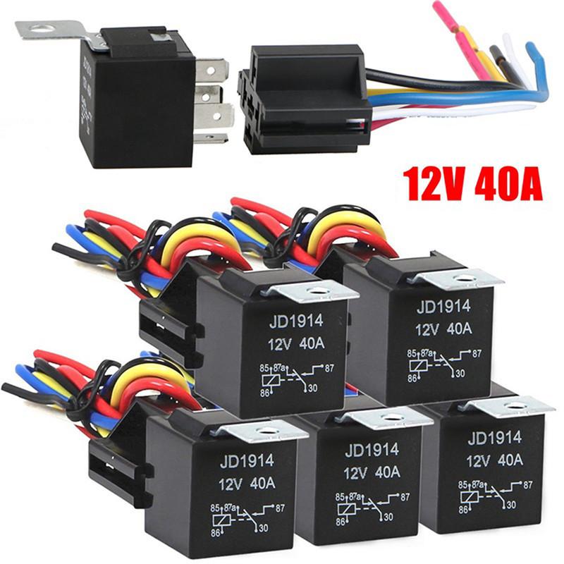 Waterproof Automotive Relay 12V 5Pin 40A Car Relay 12V 5Pin With Relay
