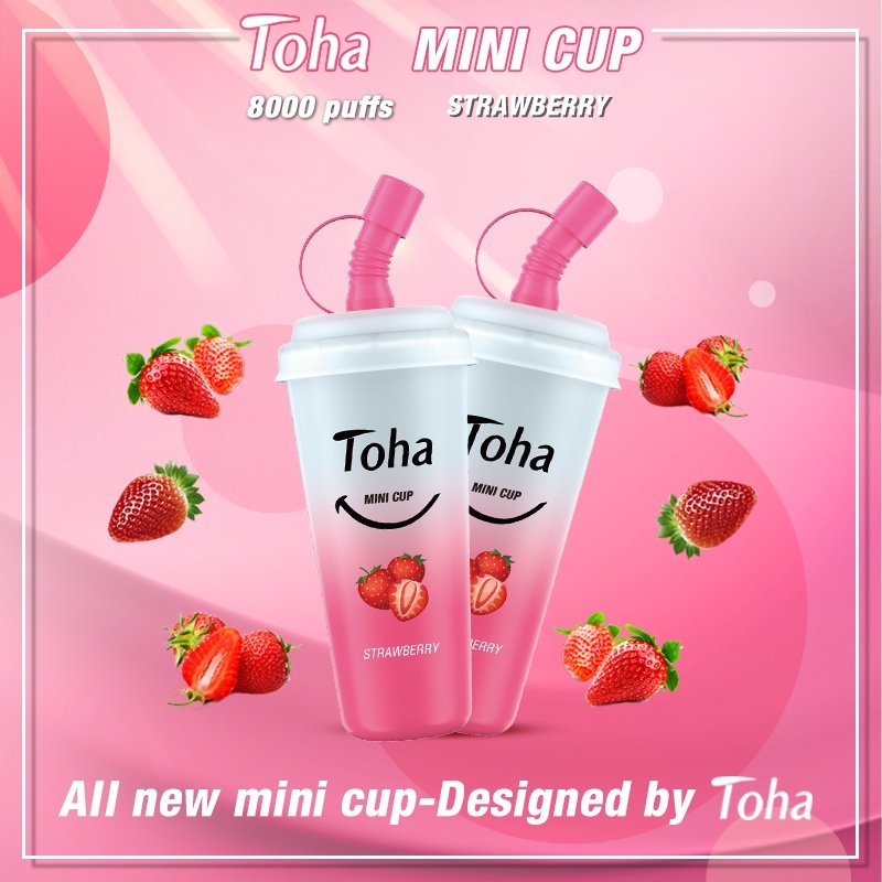 HOT Strawberry Toha Mini Cup 8000 puffs Rechargeble Lazada PH
