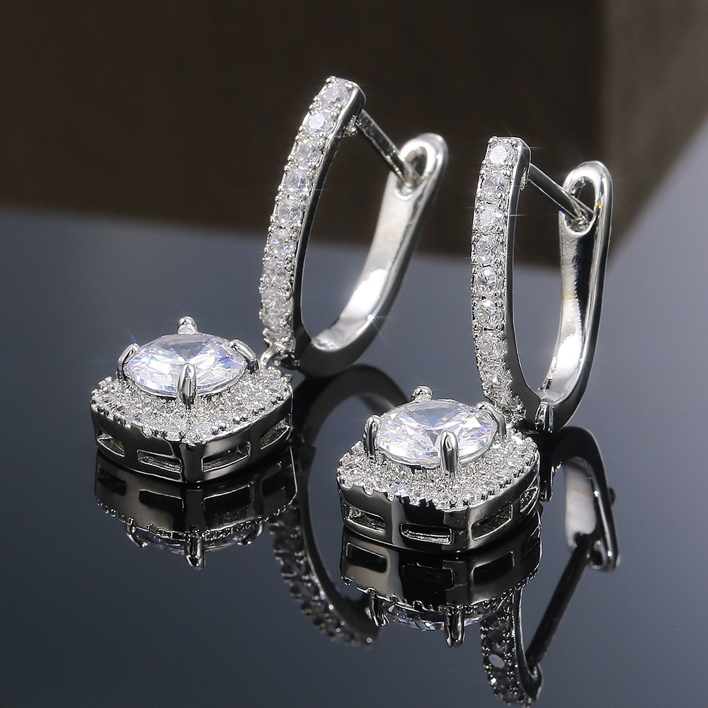 Exquisite Women's Micro Inlaid Zircon Versatile Earrings and Accessories
