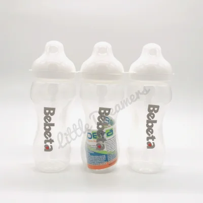 Bebeta 9oz. Regular Feeding Bottle Pack of 3's White or Clear Cap
