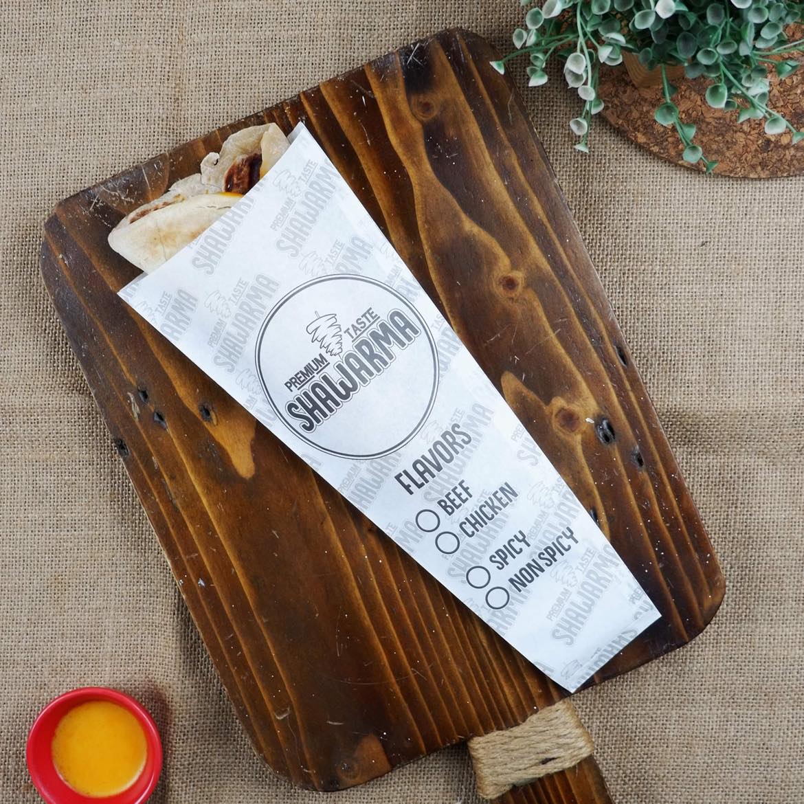 Shawarma Wrapper Prem2 Design with Flavors(100pcs) Greaseproof Paper ...
