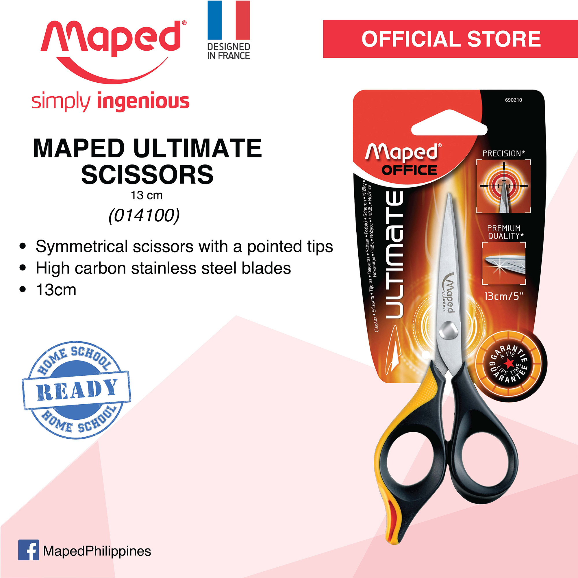 MAPED Ultimate Scissors Gunting Pointed Tip High carbon and