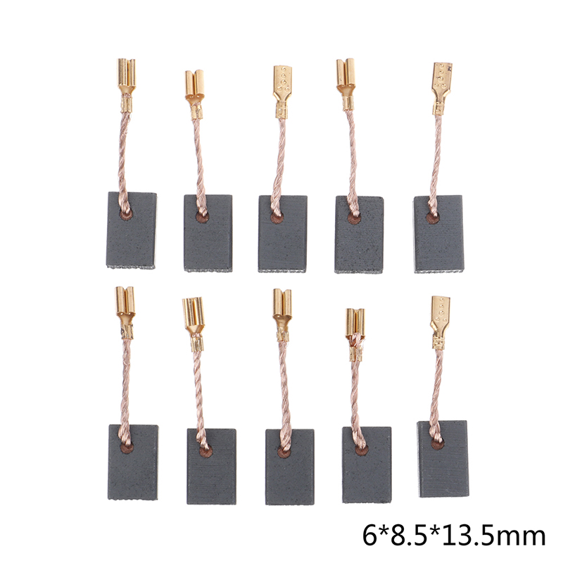 AttractiveFine 10Pcs Graphite Copper Motor Carbon Brushes Kit For Angle Grinder 6*8.5*13.5mm