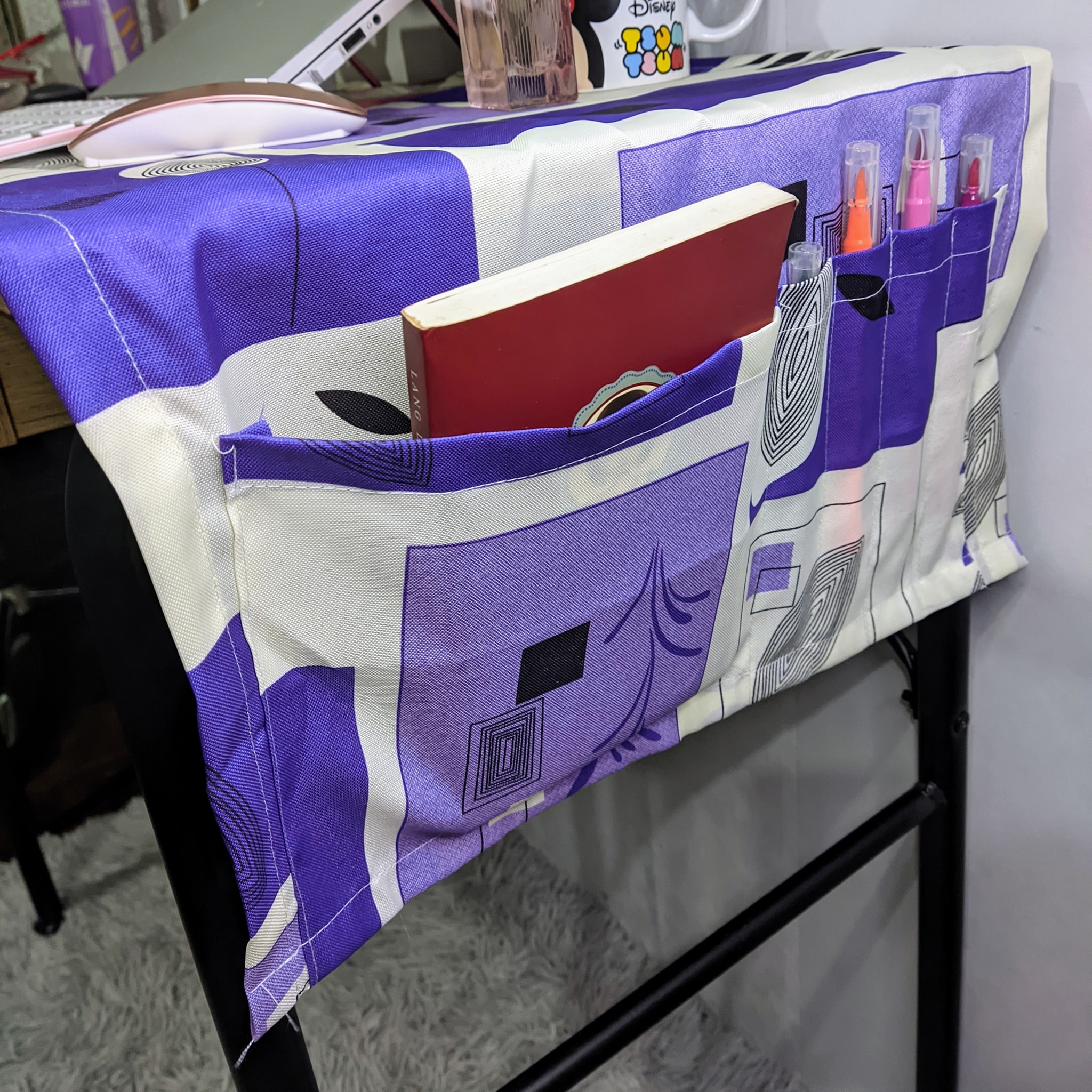 Minimalist Study Office Table Cover Organizer Plain Printed Make Up