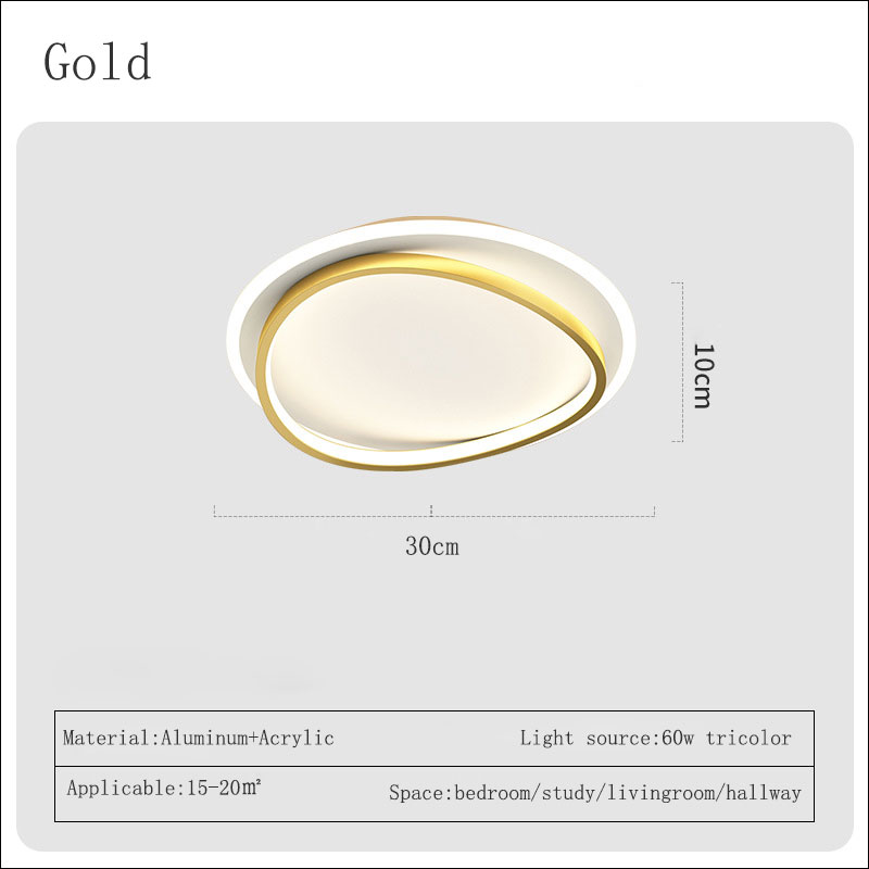 YHLAMP Modern Design Bright Ceiling Light Black Gold Acrylic Led Light Bedroom Hallway Staircase