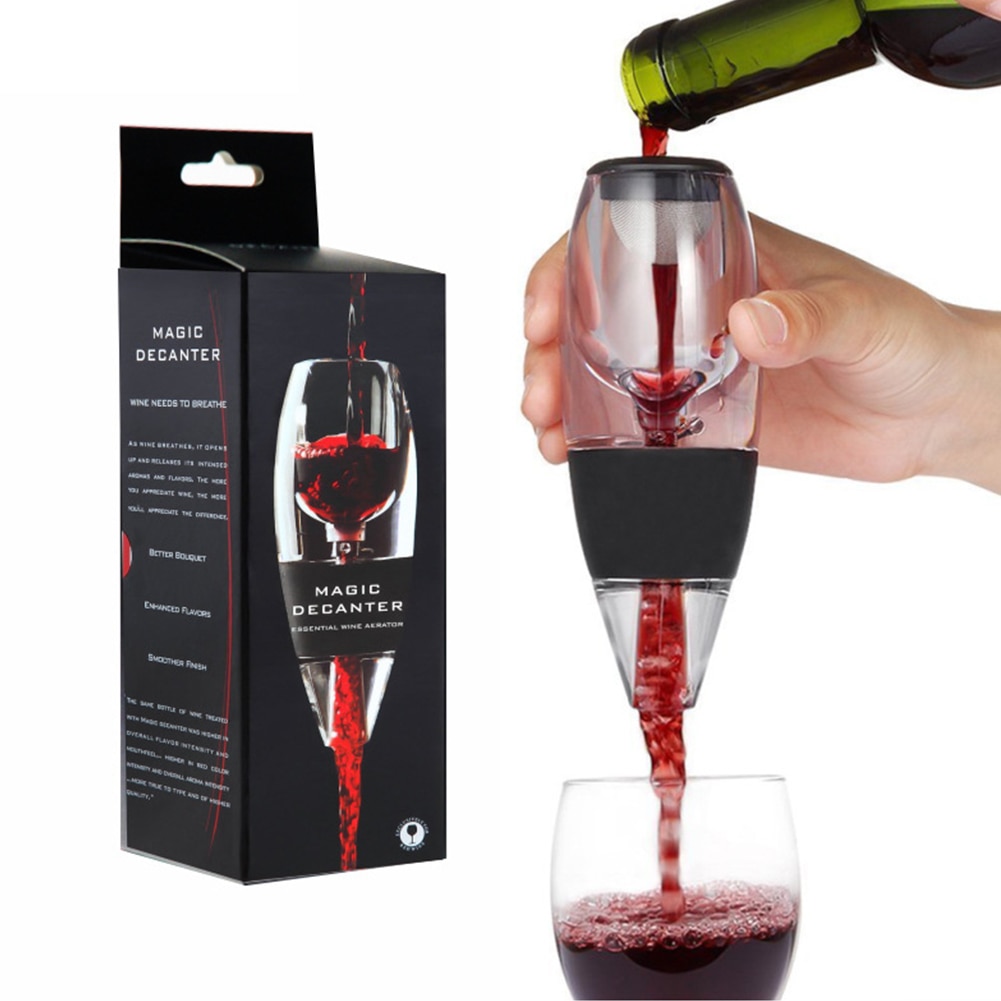 Red Wine Aerator Filter Set Magic Decanter Pourer Wine Essential Filter Portable 