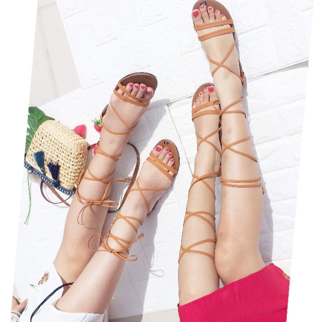[HCM]Giày Sandal Cột Dây Tua Rua