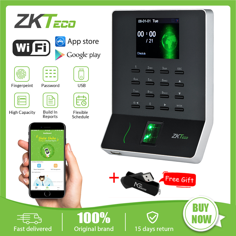 ZKTeco Biometrics Fingerprint Time Attendance Machine WiFi Bundy Clock