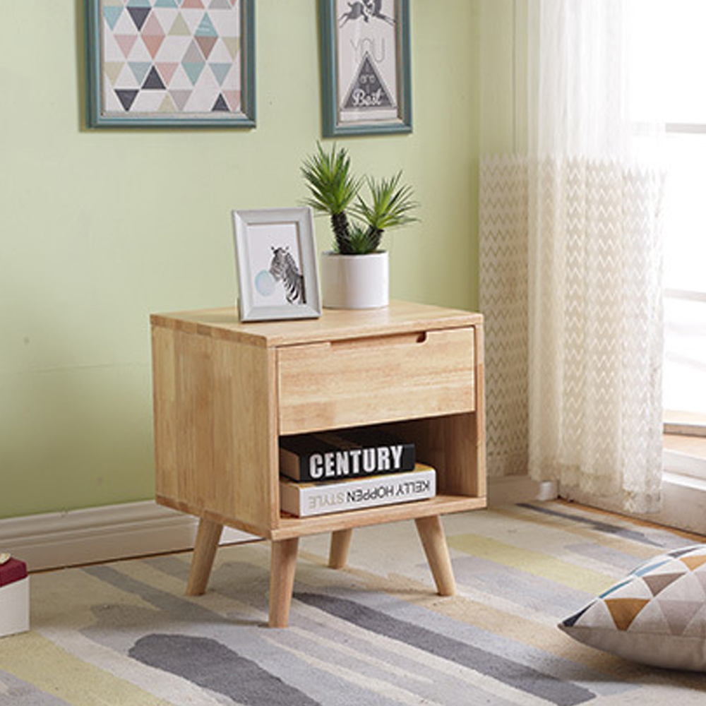 Kruzo TODD Rubberwood Bedside Table with Drawer Lazada PH