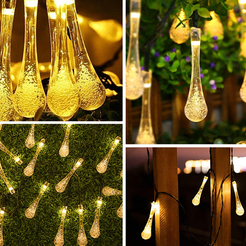 Solar Led Light Outdoor Garland Street G50 Bulb String Christmas