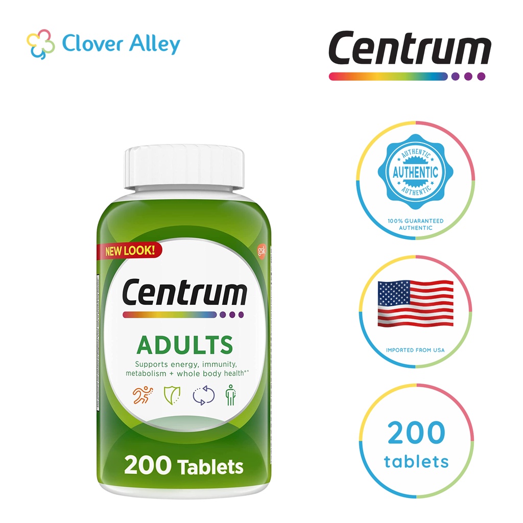 Centrum Multivitamins for Adults, 200 tablets (02/2024 expiry) Lazada PH