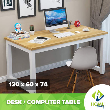 Homu Robert Minimalist Modern Home Office Desk / Computer & Laptop Table 120 x 60 x 74 CM