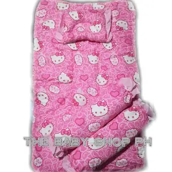 Thebabyshopph 4 In 1 Crib Set Hellokitty Hearts Pink Baby Bed