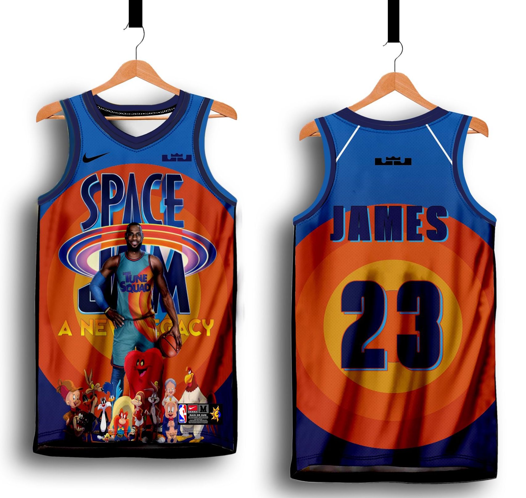 FREE CUSTOMIZE OF NAME AND NUMBER ONLY TUNE 04 SPACE JAM LEBRON JAMES