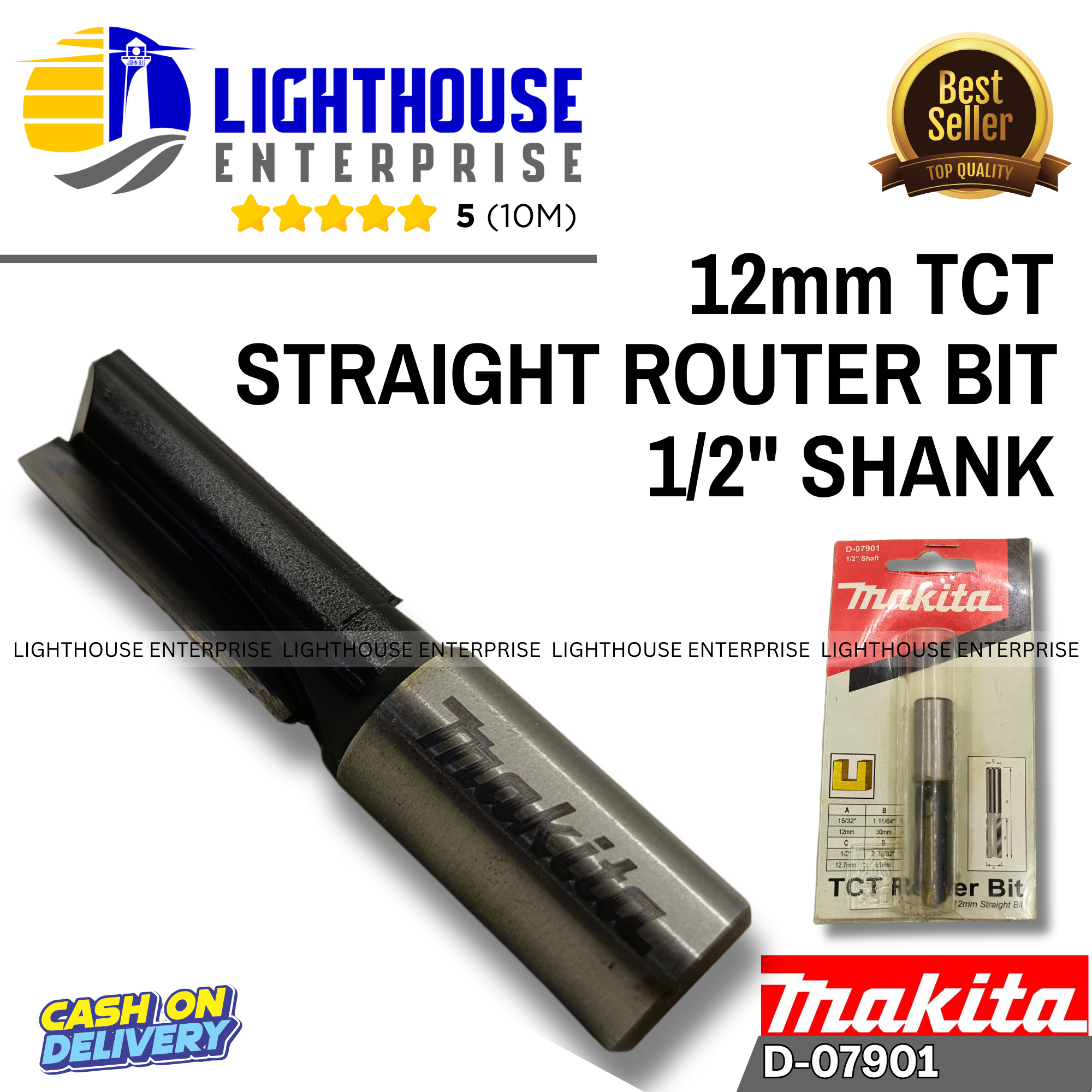 12mm TCT Straight Cutter