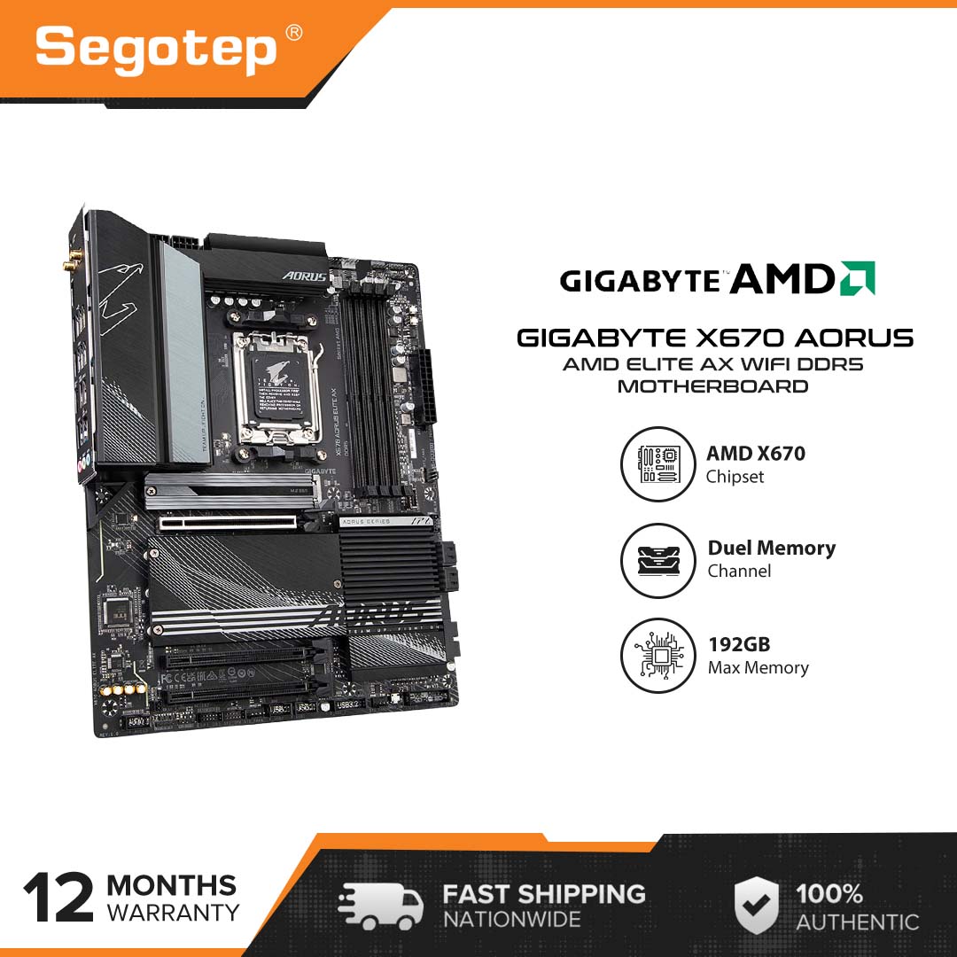 GIGABYTE AMD X670 AORUS Elite AX DDR5 Motherboard (Socket AM5 Supported)