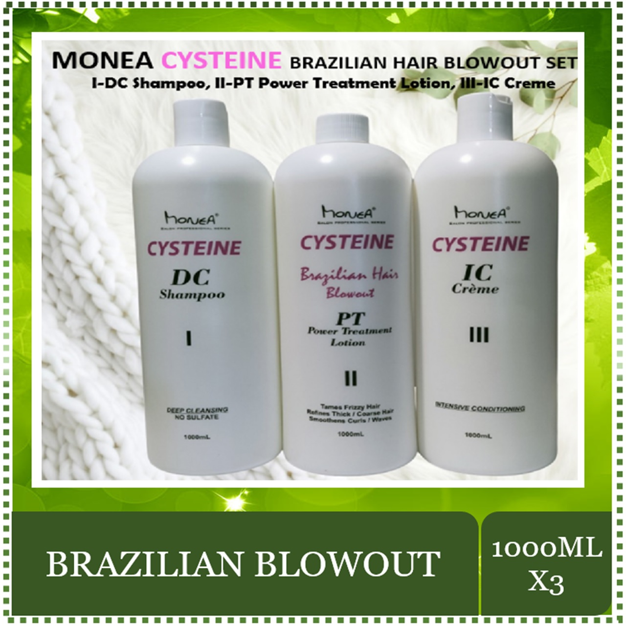 Monea Cysteine Brazilian Hair Blowout Treatment Set 1,2,3 Power Treatment,  DC Shampoo, IC Creme | Lazada PH