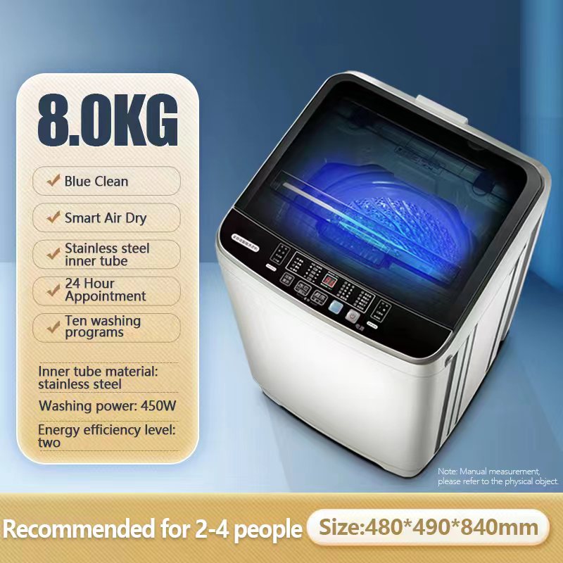 LECON 9KG automatic washing machine dryer LED display blue light