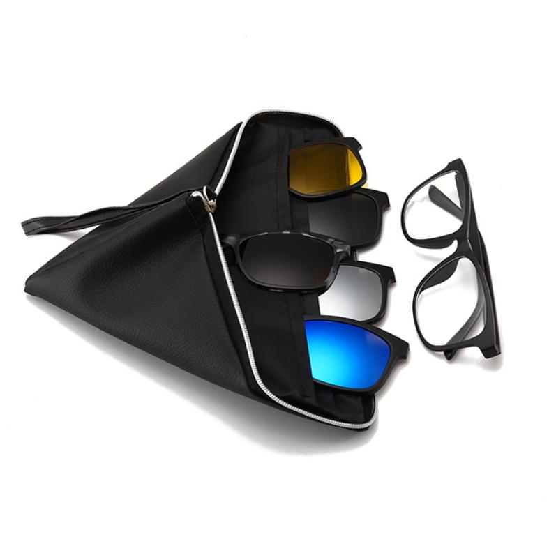 Sunglasses Clip On Glasses Unisex Lenses Retro Frame with Set