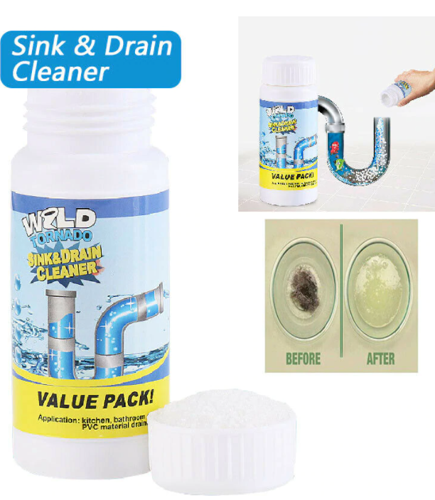 CS' Powerful Sink and Drain Cleaner Clog Remover Fast Acting Declogger