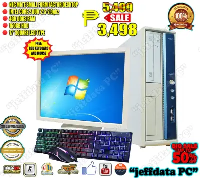 Computer Set Core2Duo 2.2 -2.9Ghz 4gb ddr3 160gb hdd Onboard graphics 17 inches square