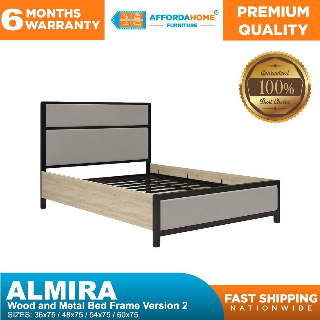 ALMIRA(V2) WOOD & METAL BED FRAME Affordahome Furniture Lazada PH