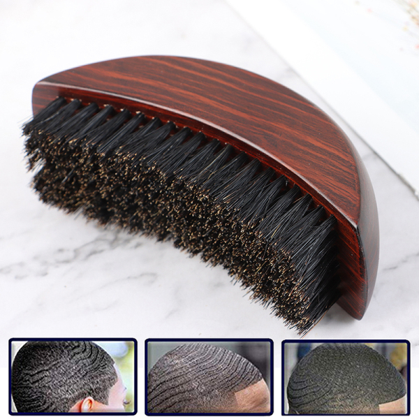 Become Beauty💕Africa soft Curve 360 wave brush beard Brush 100% Boar Bristle High Quality nhập khẩu