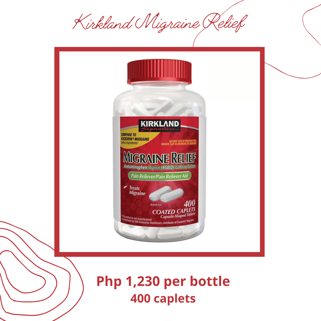 Kirkland Migraine Relief , 400 Caplets: Acetaminophen/Aspirin(NSAID ...