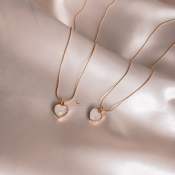 Celeste Milky Heart Necklace