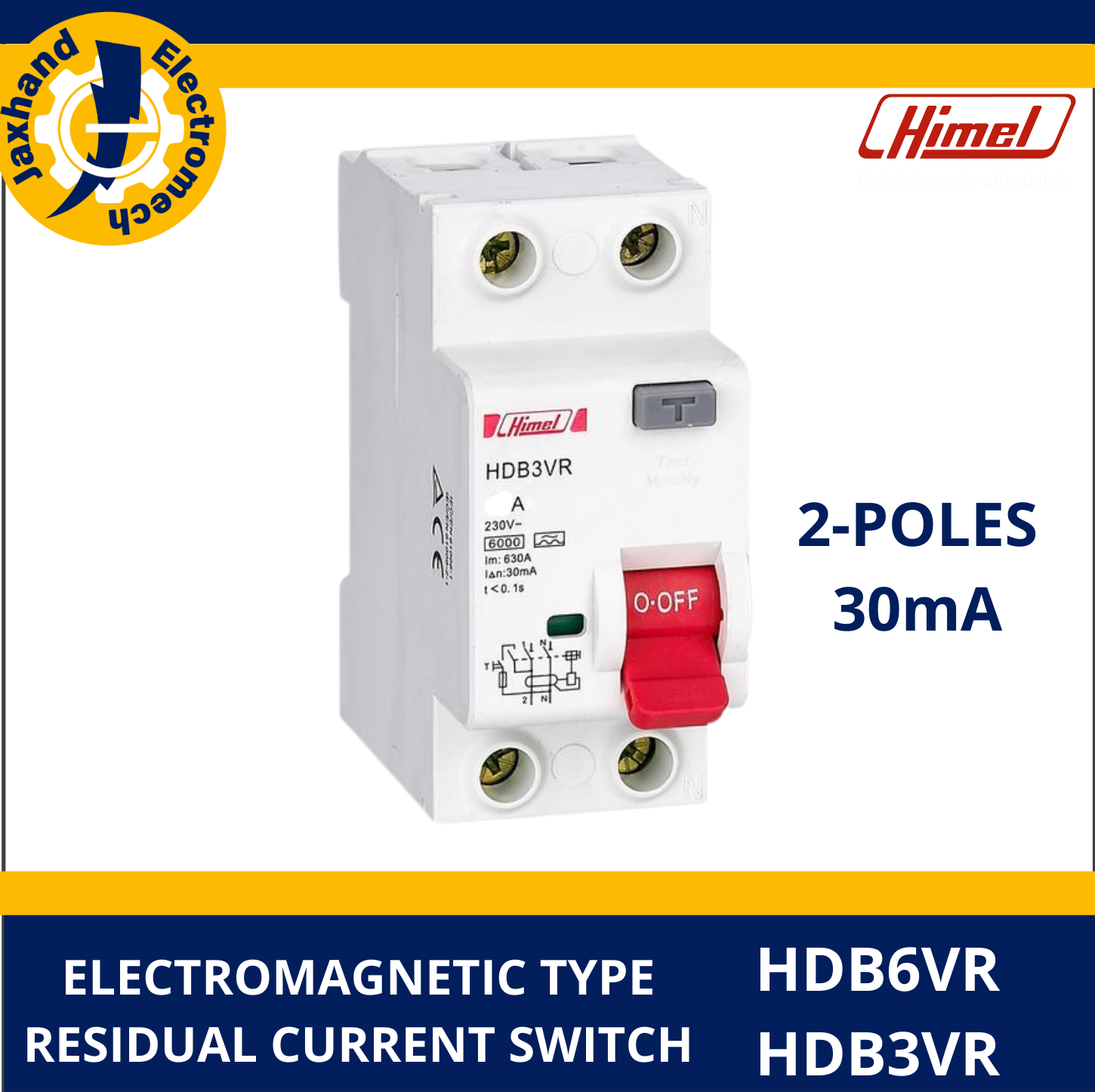Electromagnetic Type Residual Current Circuit Breaker, RCCB, 16A-100A 2 ...