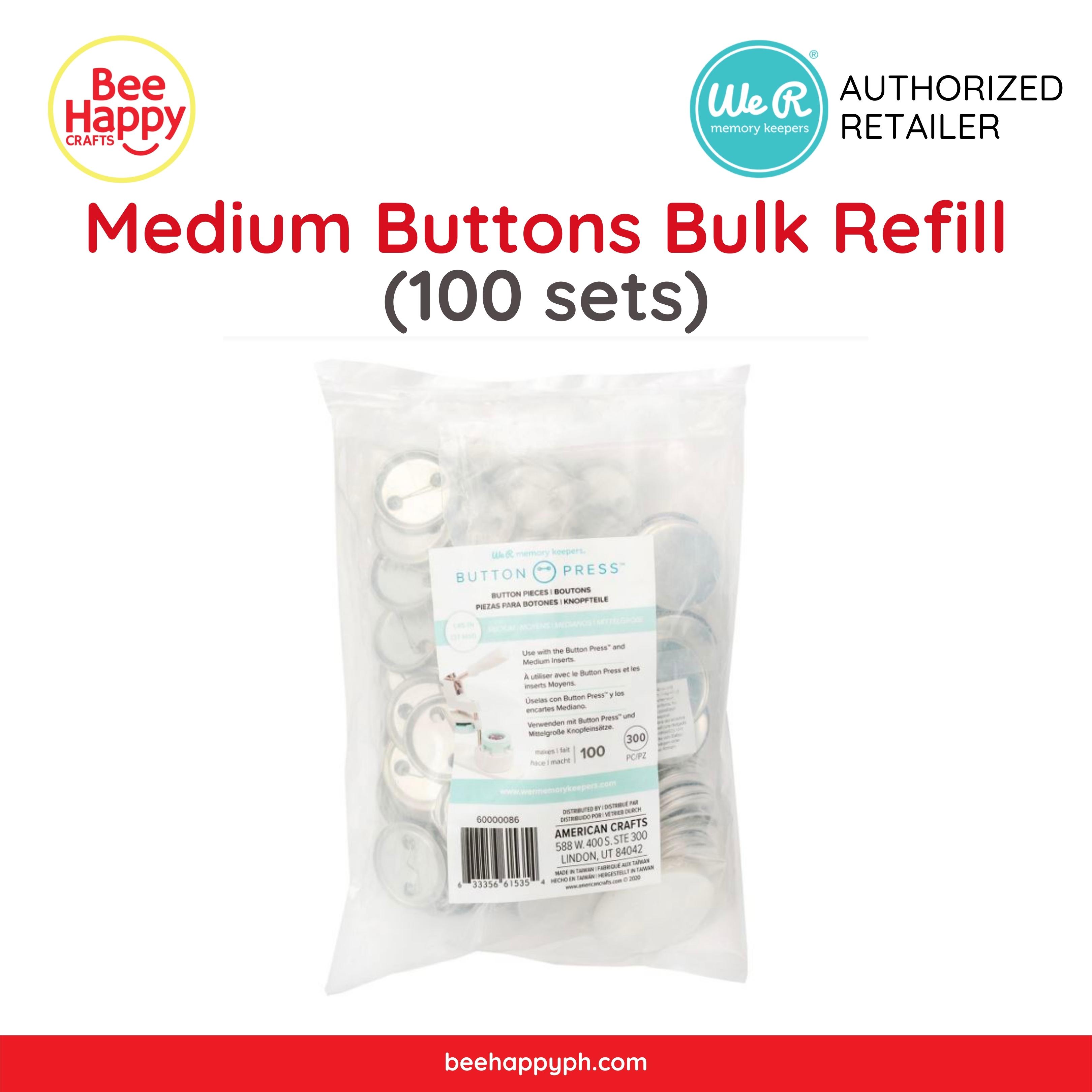 Large Buttons Bulk Refill for Button Press (Makes 100 Pins)