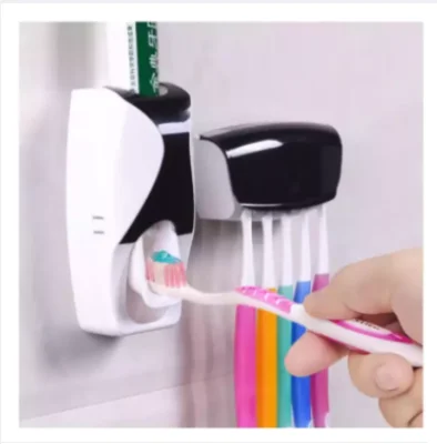 Automatic Dustproof Toothpaste Dispenser with Toothbrush Holder Organizer Set