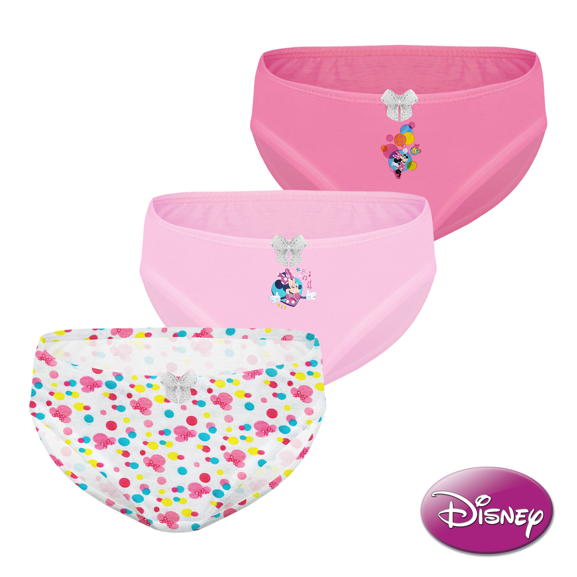 Disney Minnie Mouse 3-in-1 Pack Bikini Panty Girls Kids Underwear
