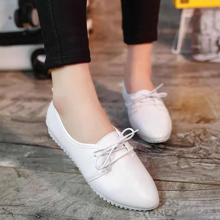 womens leather casual lace up shoes