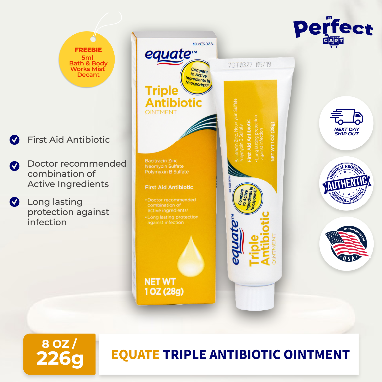 Equate First Aid Triple Antibiotic Ointment, Infection Protection, 1 oz