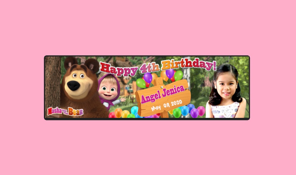 Masha and the Bear Tarpaulin Birthday banner 18x60inches | Lazada PH